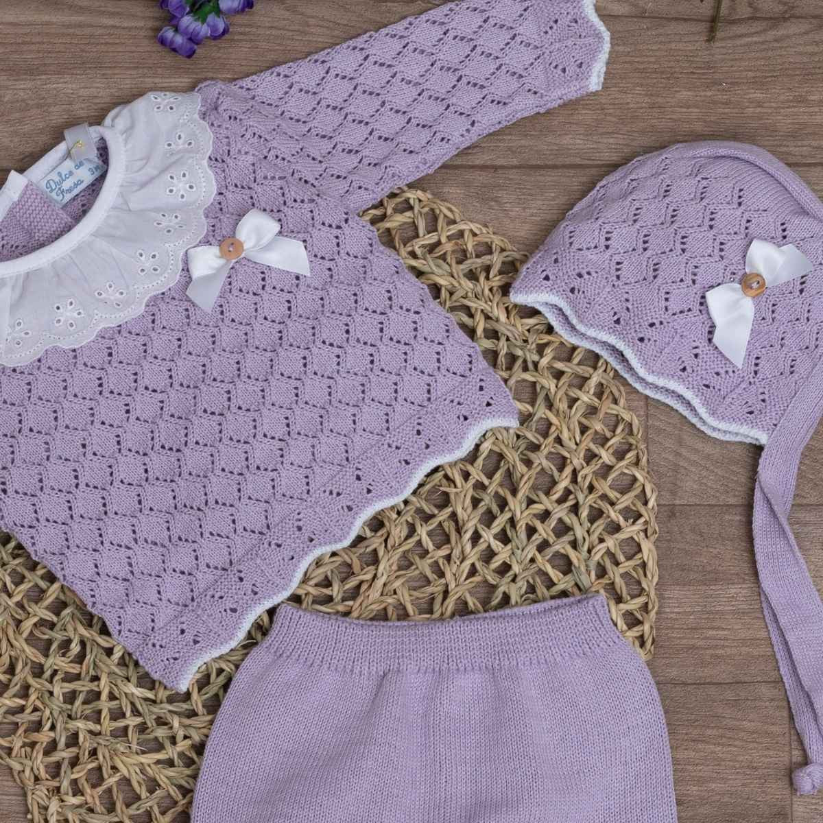 Lilac 3 Piece Knitted set