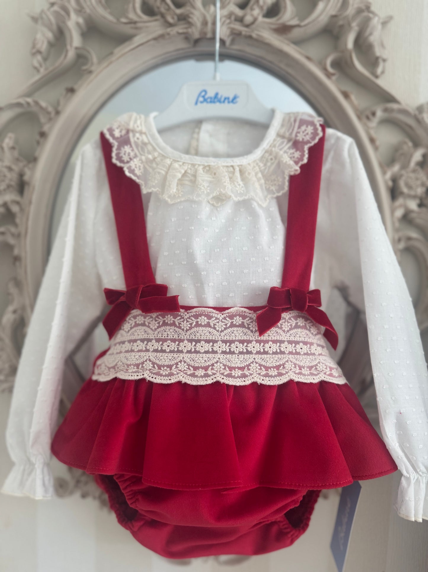 Red Velvet romper & blouse