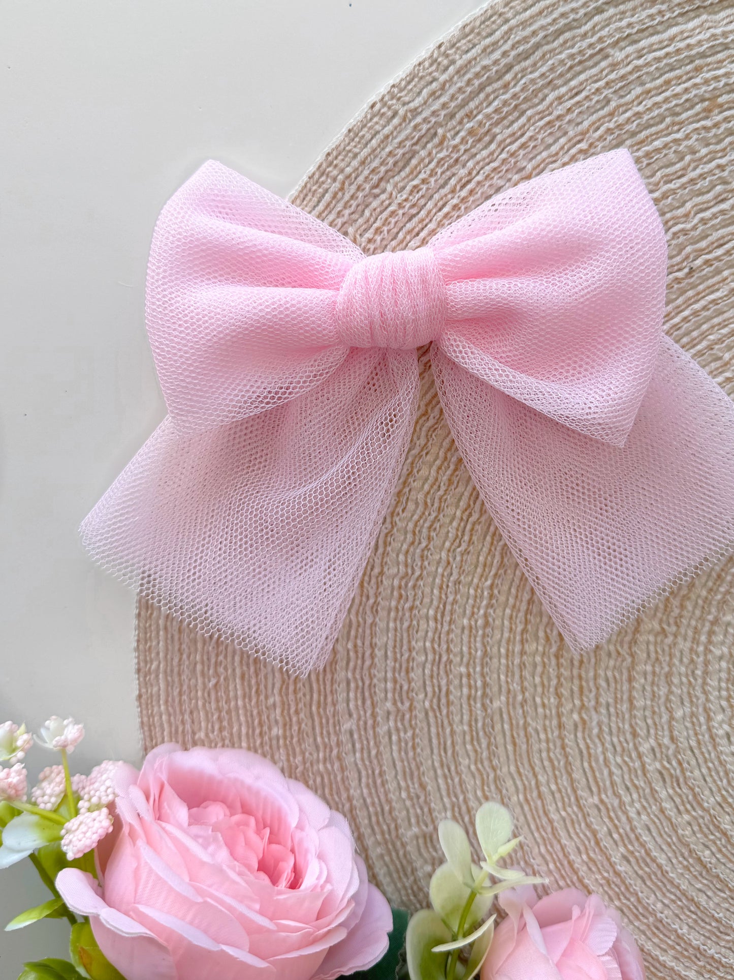 Pink Tulle Hair Bow