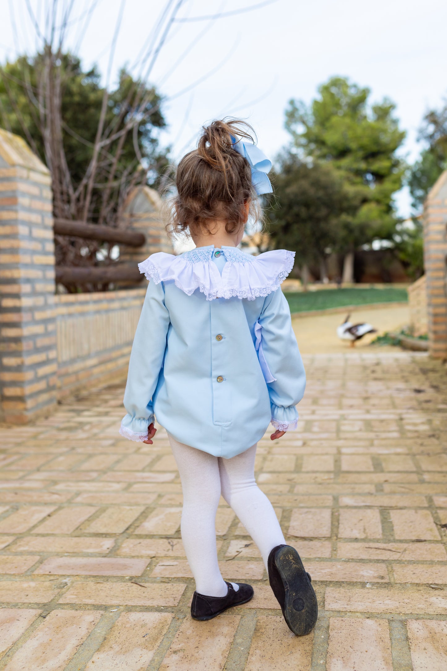 Naxos Baby Blue Smocked Romper