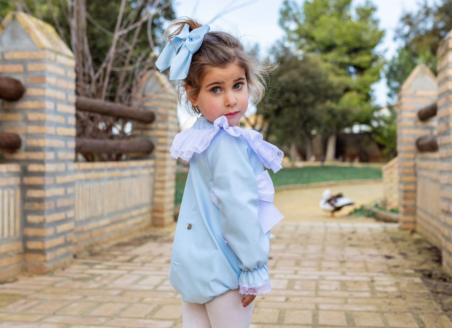 Naxos Baby Blue Smocked Romper