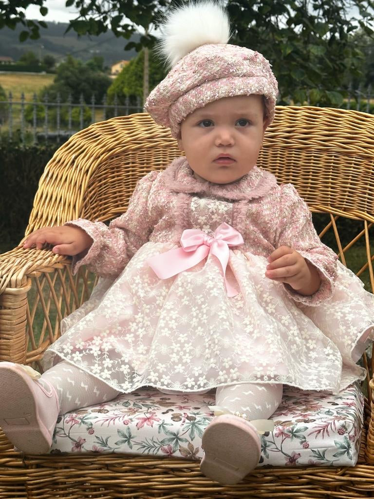 Pink tweed dress