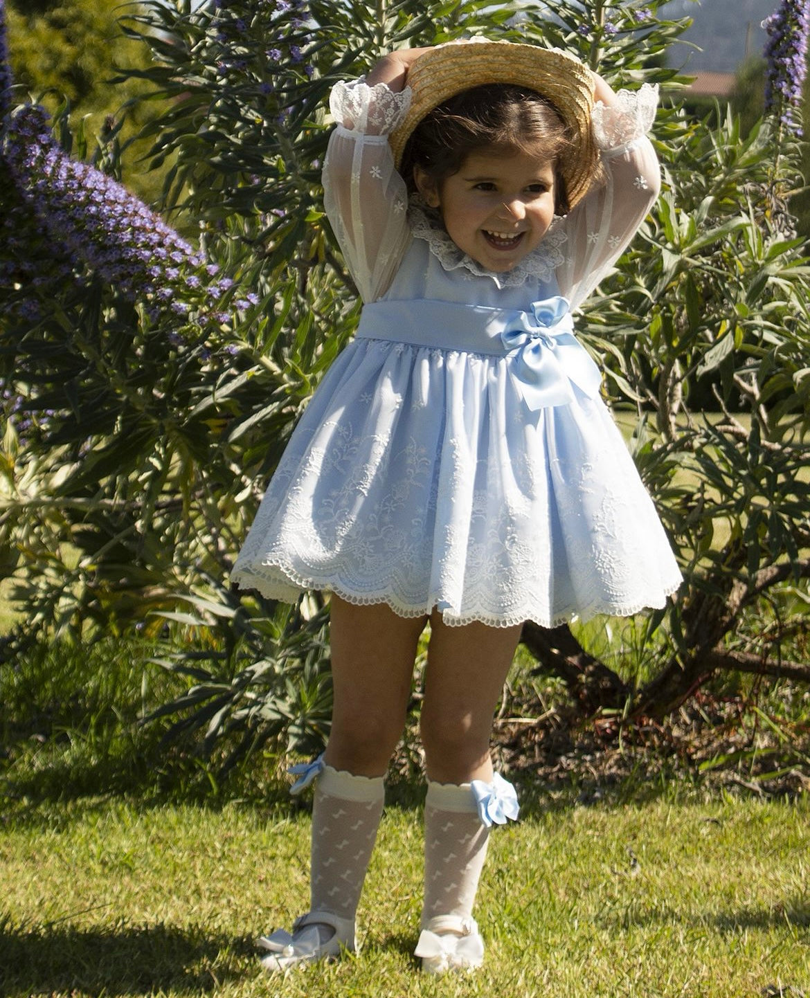 Blue Lace Puffball Dress