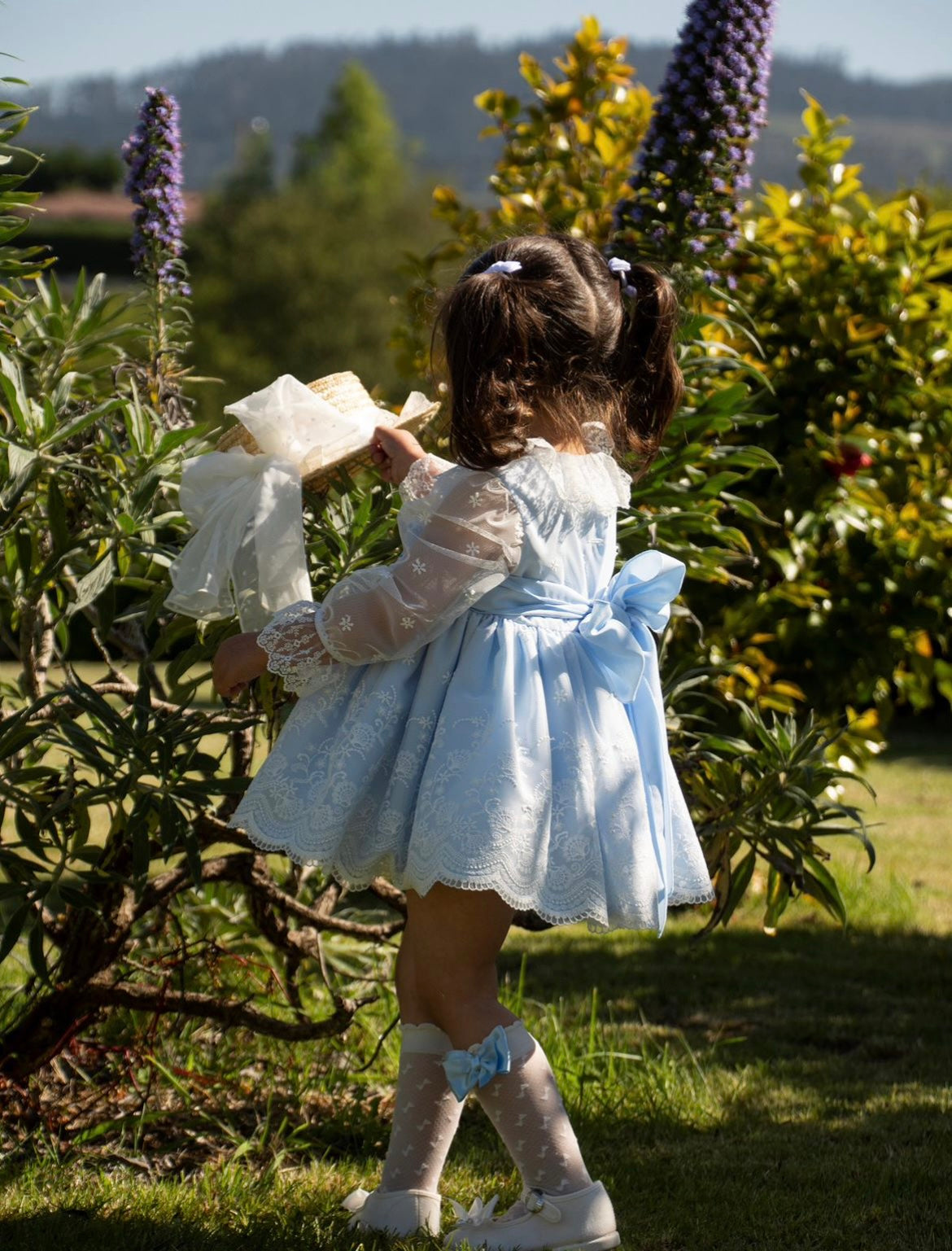 Blue Lace Puffball Dress