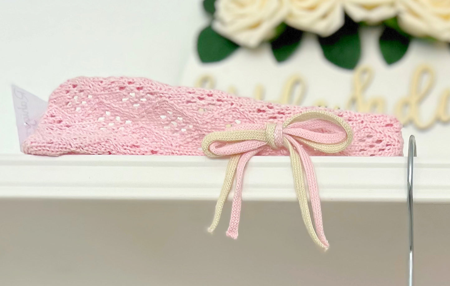 24144 Baby pink & cream headband
