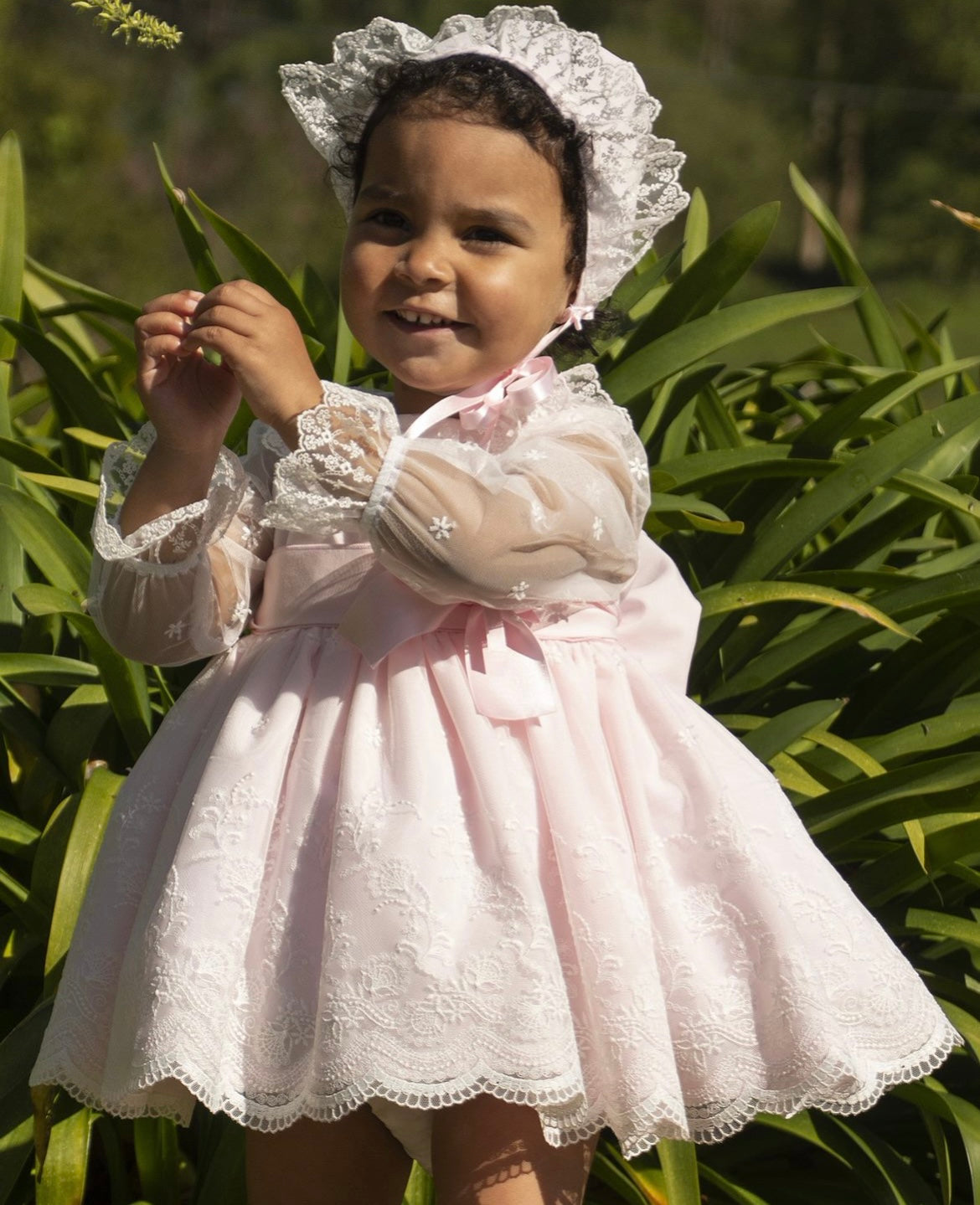 Pink Lace Puffball Dress