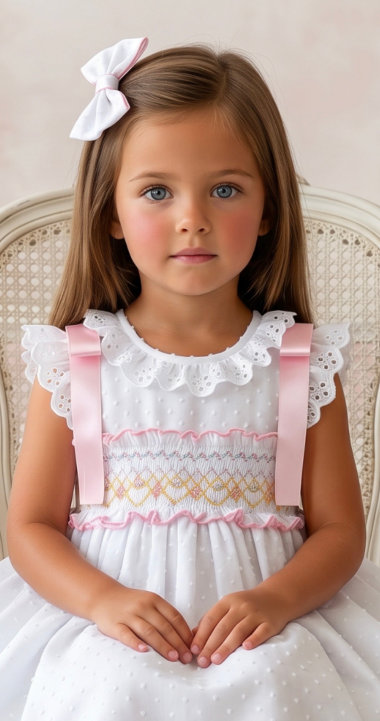Candela Smocked Dress & Bow