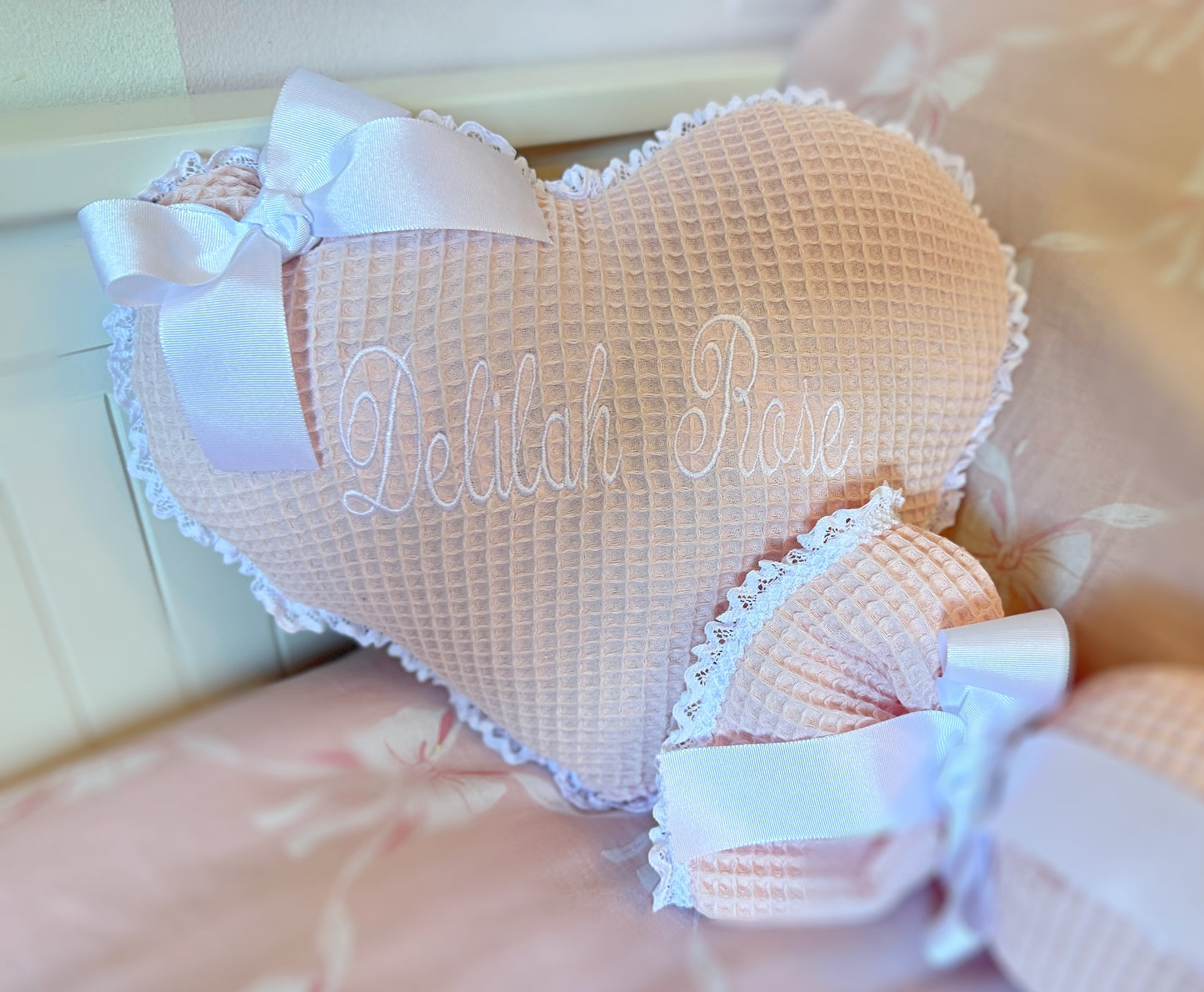 Heart shape pillow with personalization