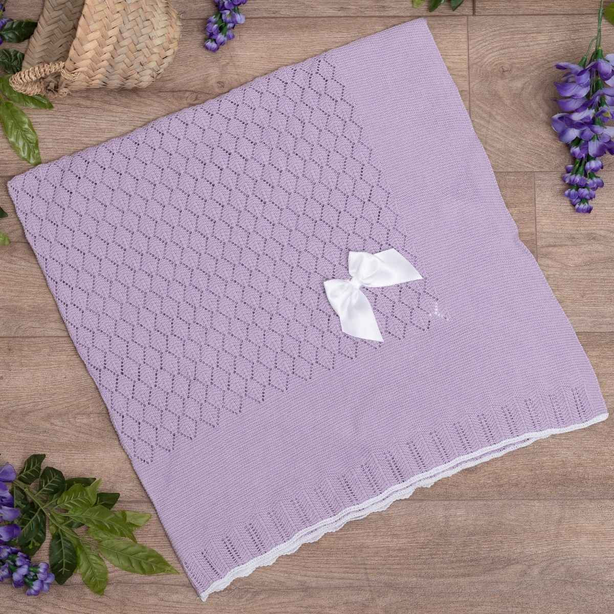 Lilac Knitted Blanket