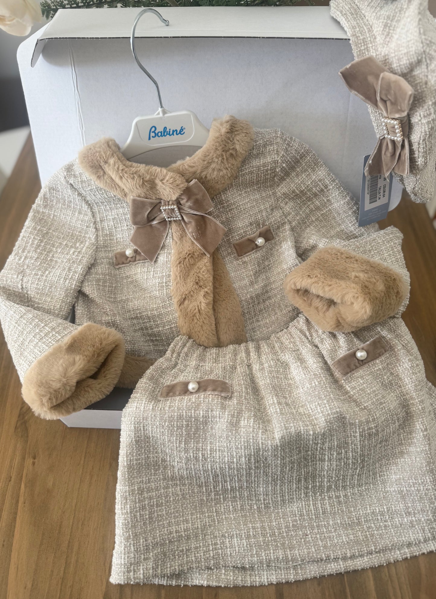 Beige Jacket & Skirt set