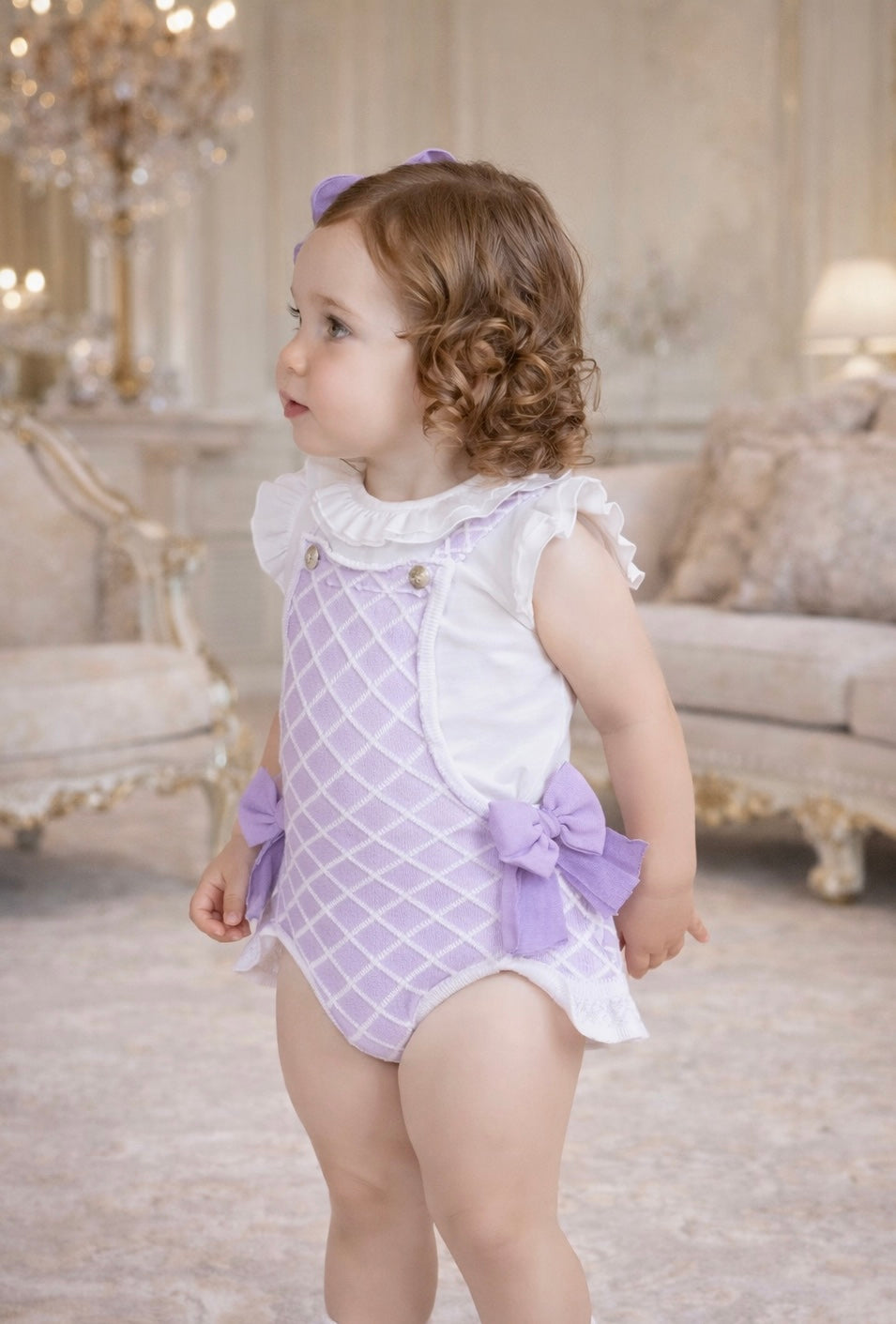 Rahigo Diamond Lilac Romper & Blouse set 3m-36m