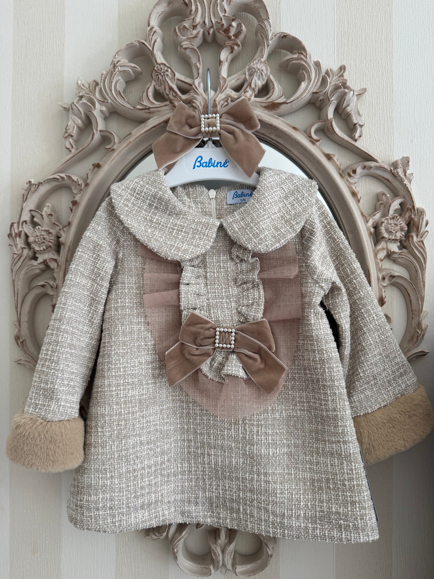 Beige Tweed Dress