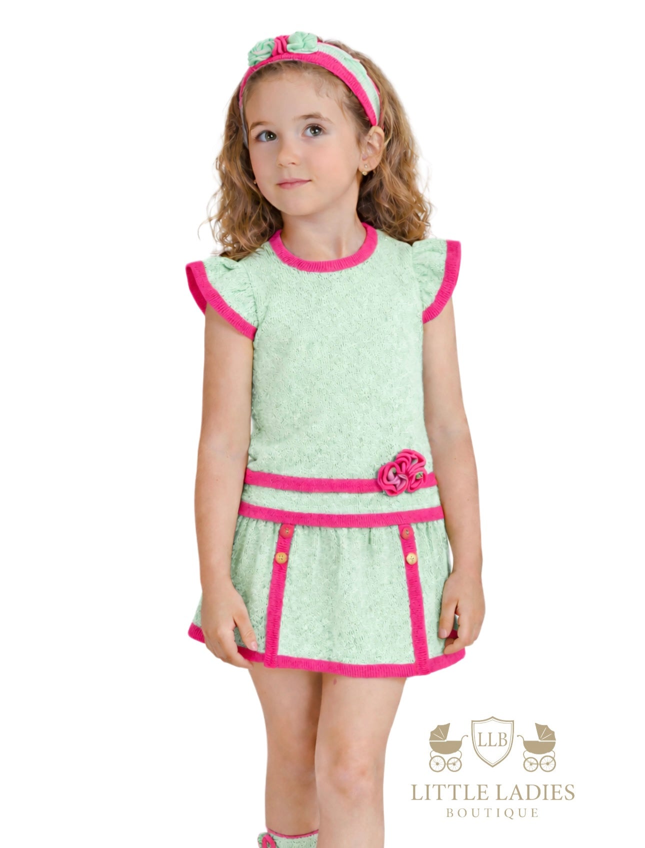 Mint & Fuchsia Two piece skorts set 5-10 years