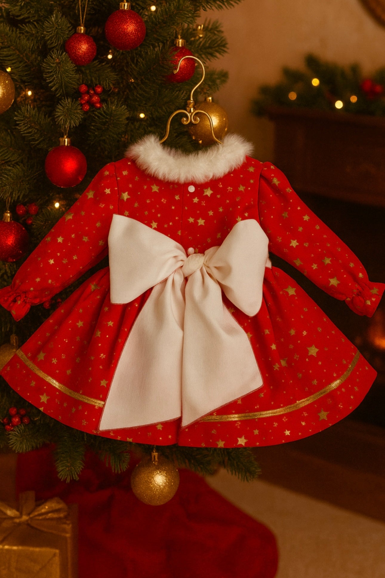 Red Estrella Puffball Dress