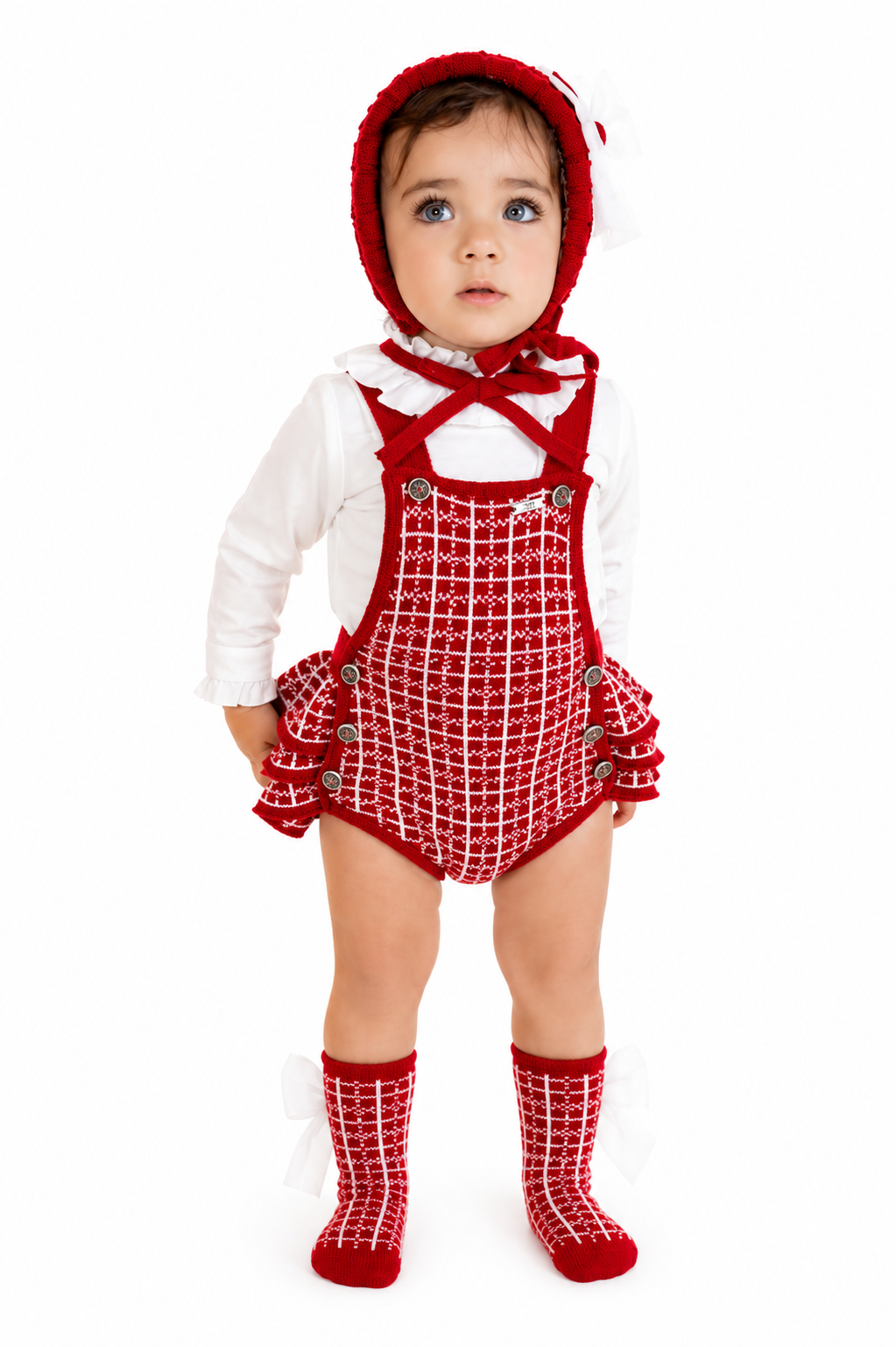 Rahigo Red & White 3 Piece Romper Set