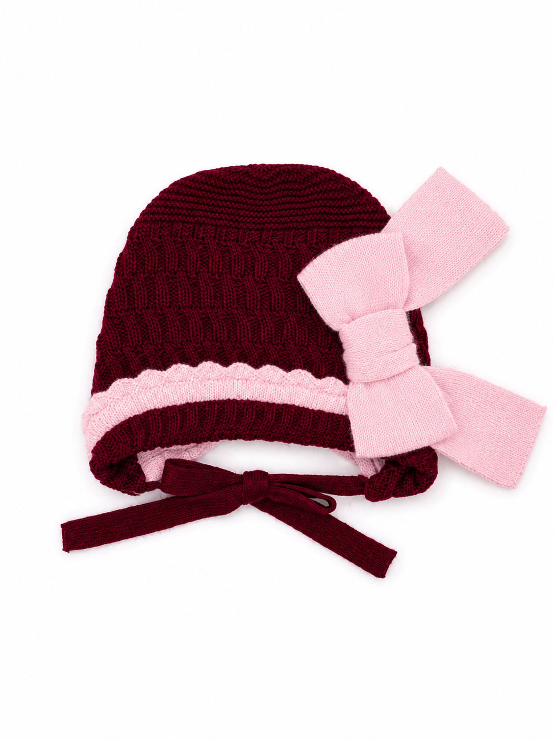 Rahigo Burgundy & Pink Bonnet