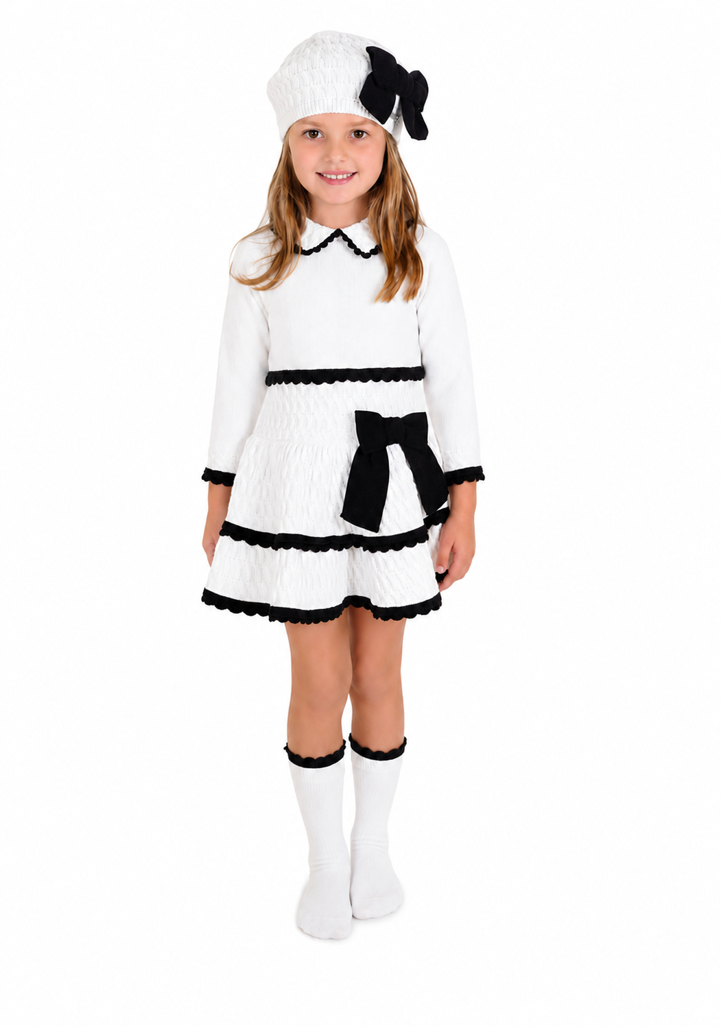 Rahigo Chic White & Black drop waist dress