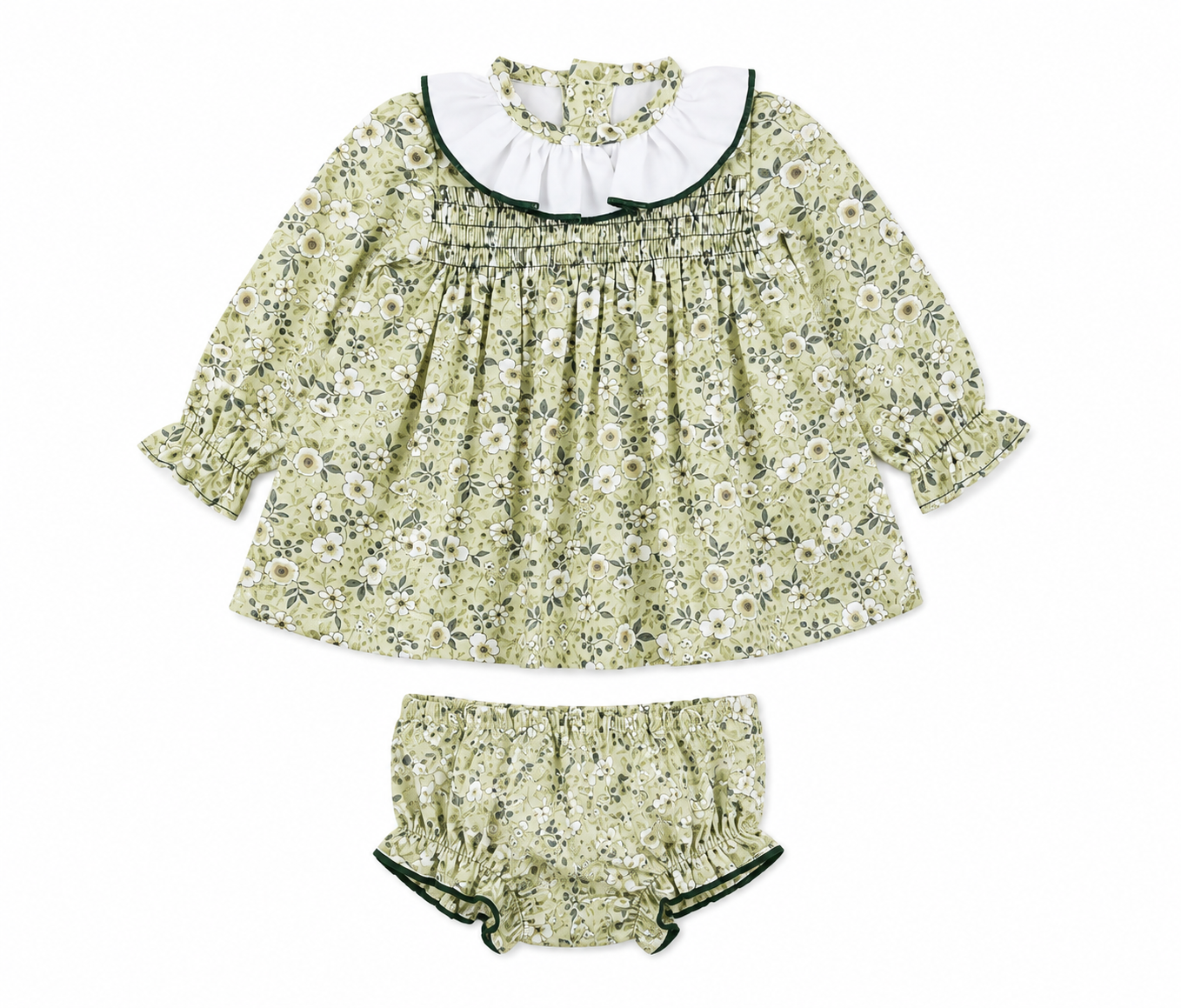 Babyferr sage floral 2 piece dress set