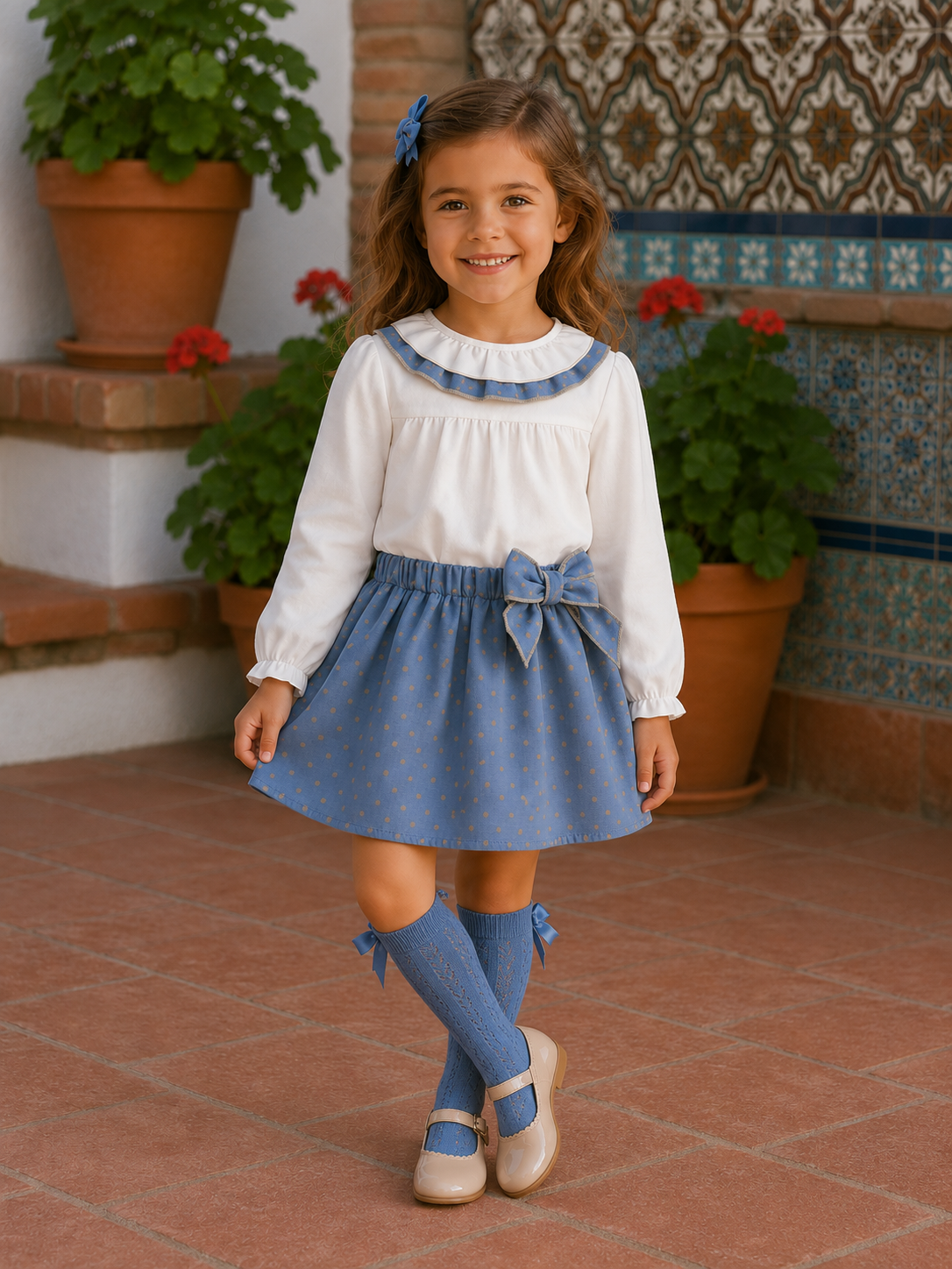 Babyferr Dotty blouse & skirt set