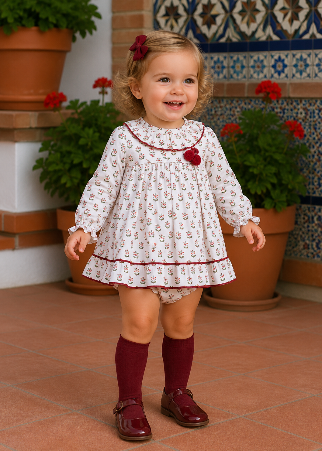 Babyferr Winter Floral dress & knickers set