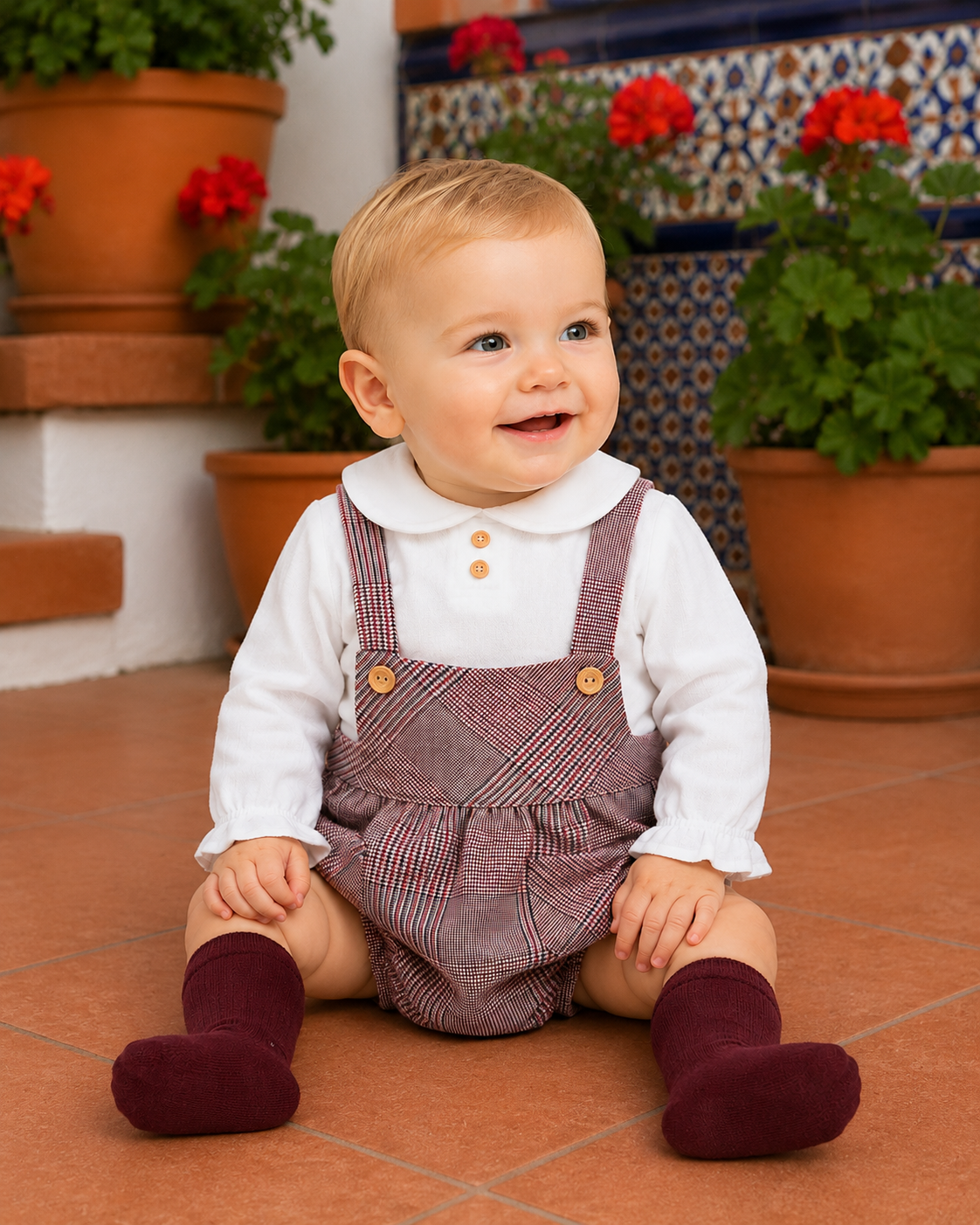 Babyferr Checked Boys shirt & romper