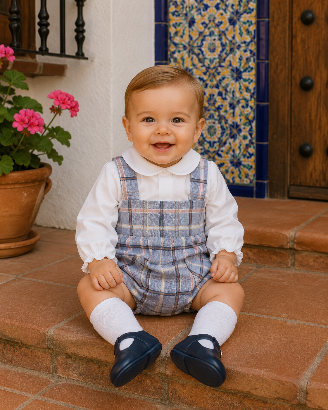 Babyferr Checked Boys shirt & romper