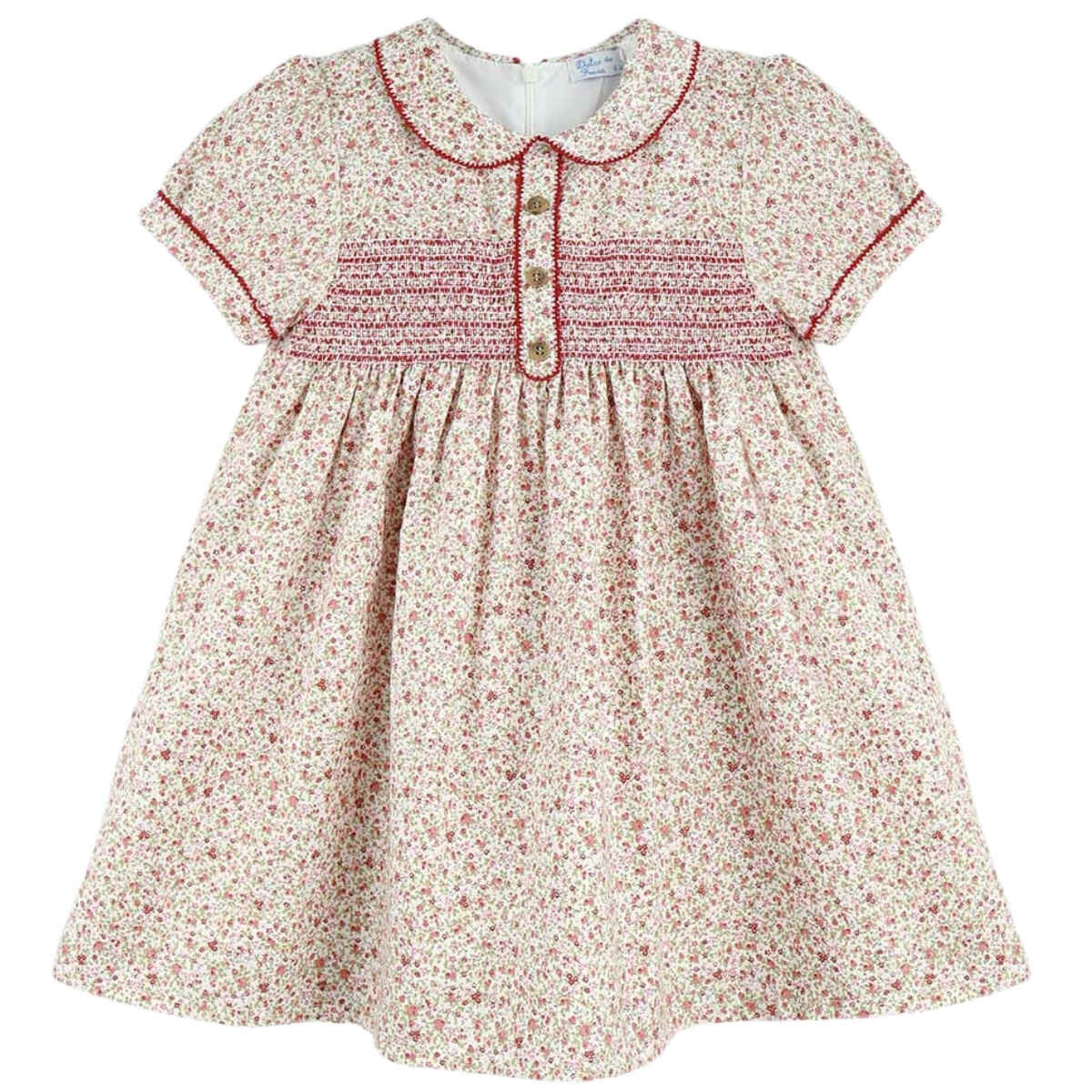 Liberty Red Smock Dress (2-12y)