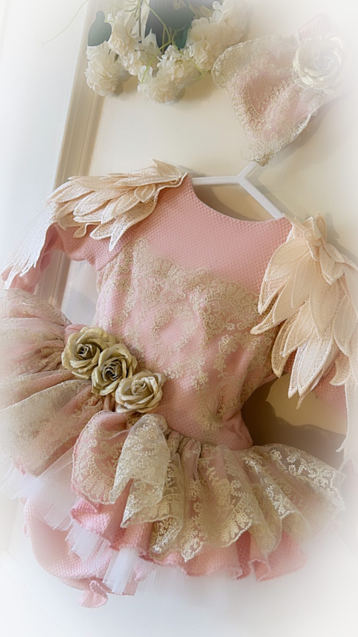 Ela Pink Flores Dress set
