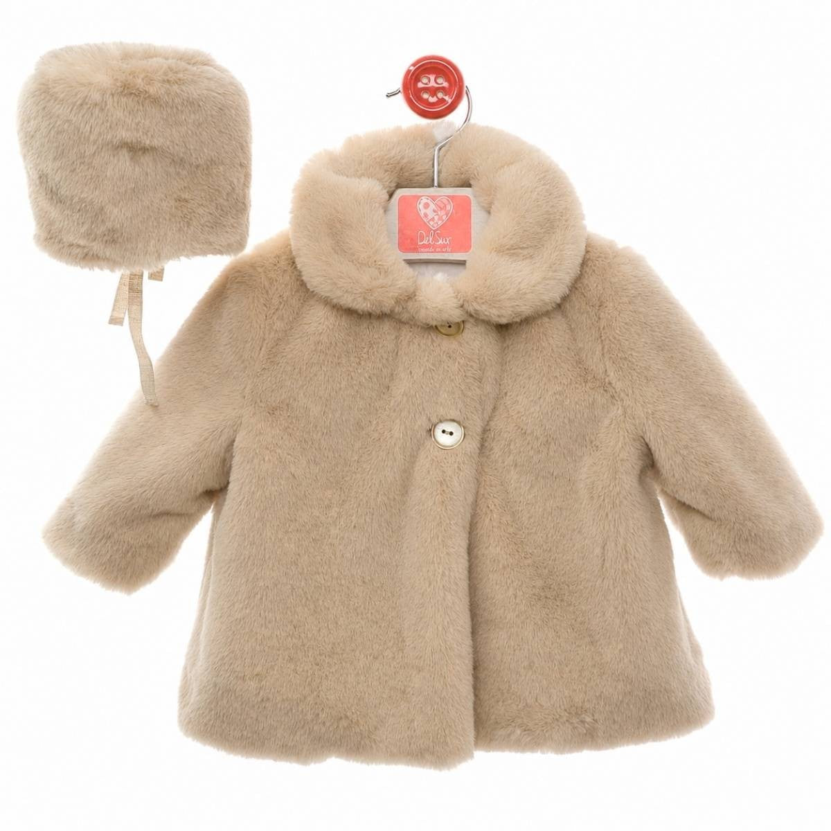 Faux fur coat & bonnet
