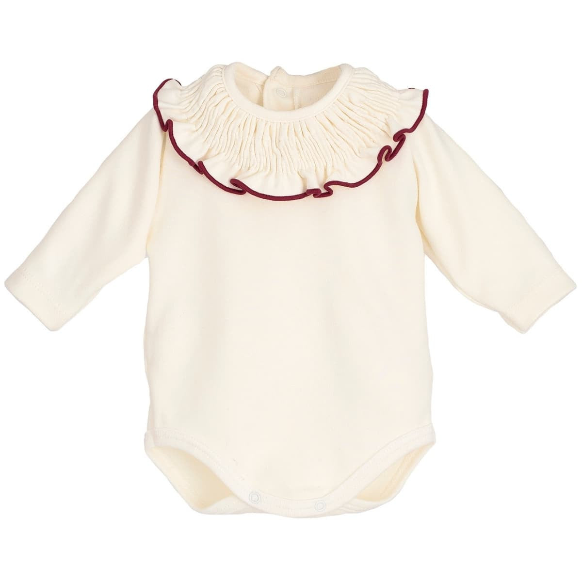 Cream & burgundy Bodysuit