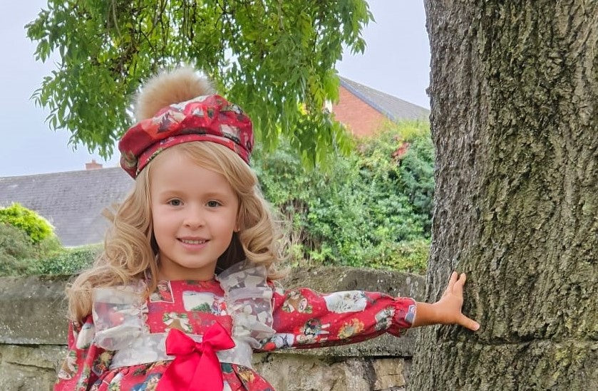 Christmas print beret