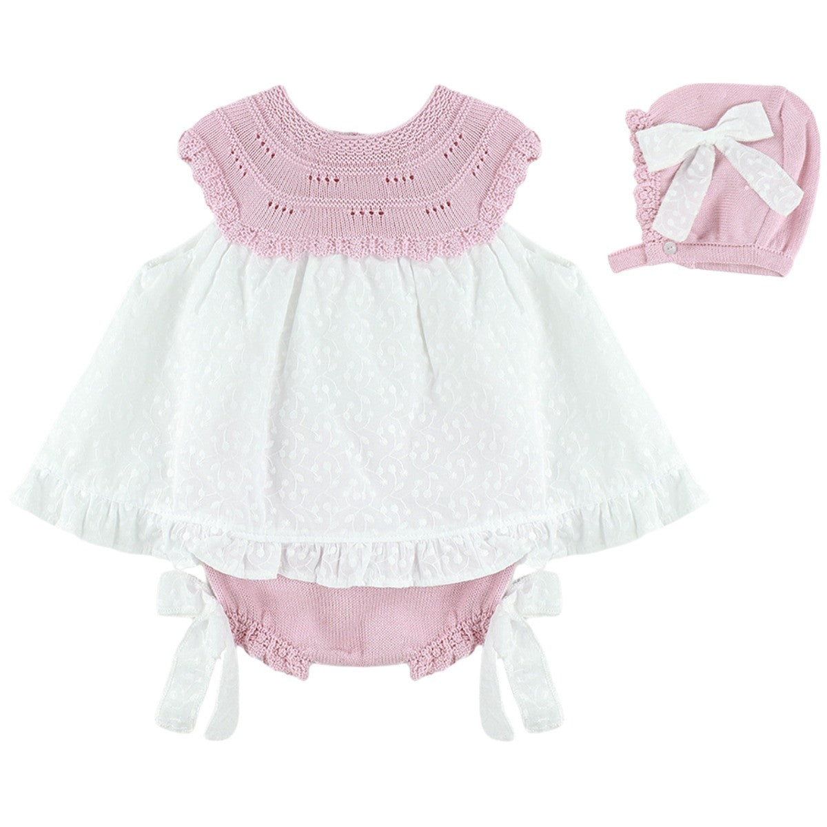 Dusky Pink Knitted Dress set