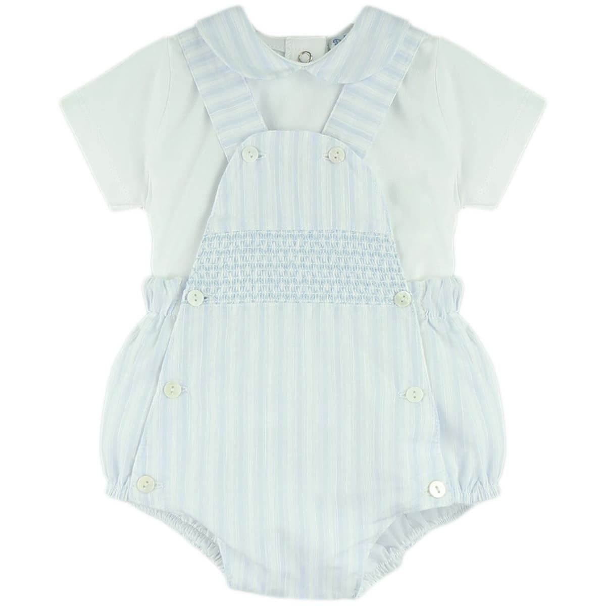 Baby Blue smocked romper set