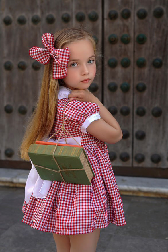 Summer school dress & Bow