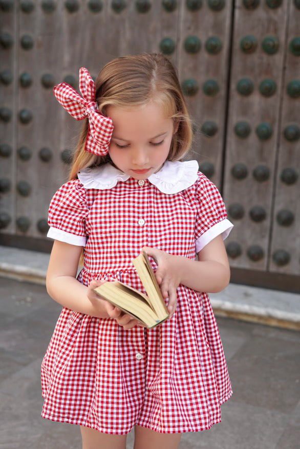 Summer school dress & Bow