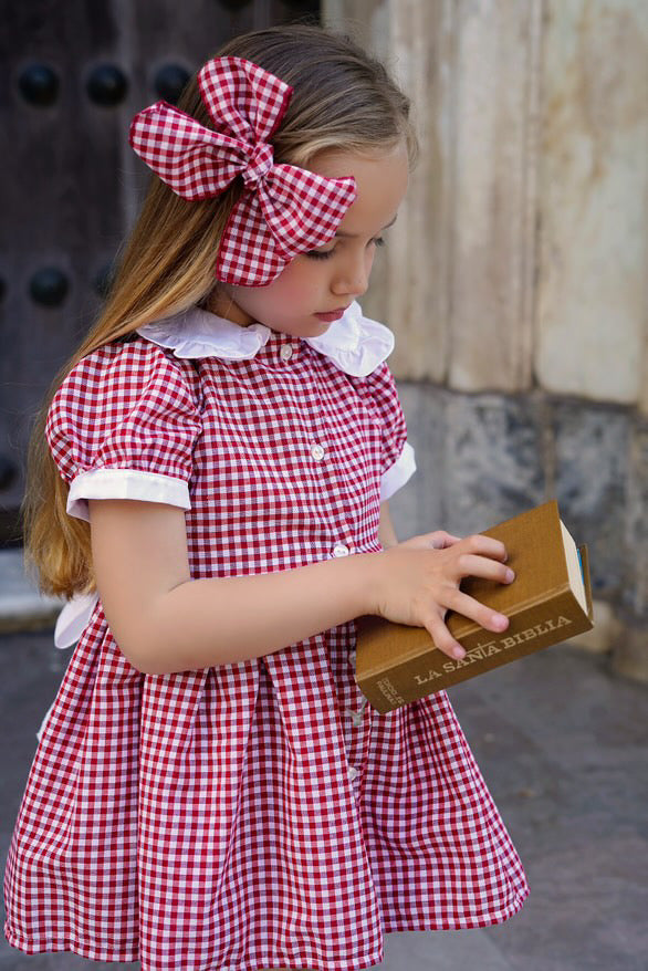 Summer school dress & Bow