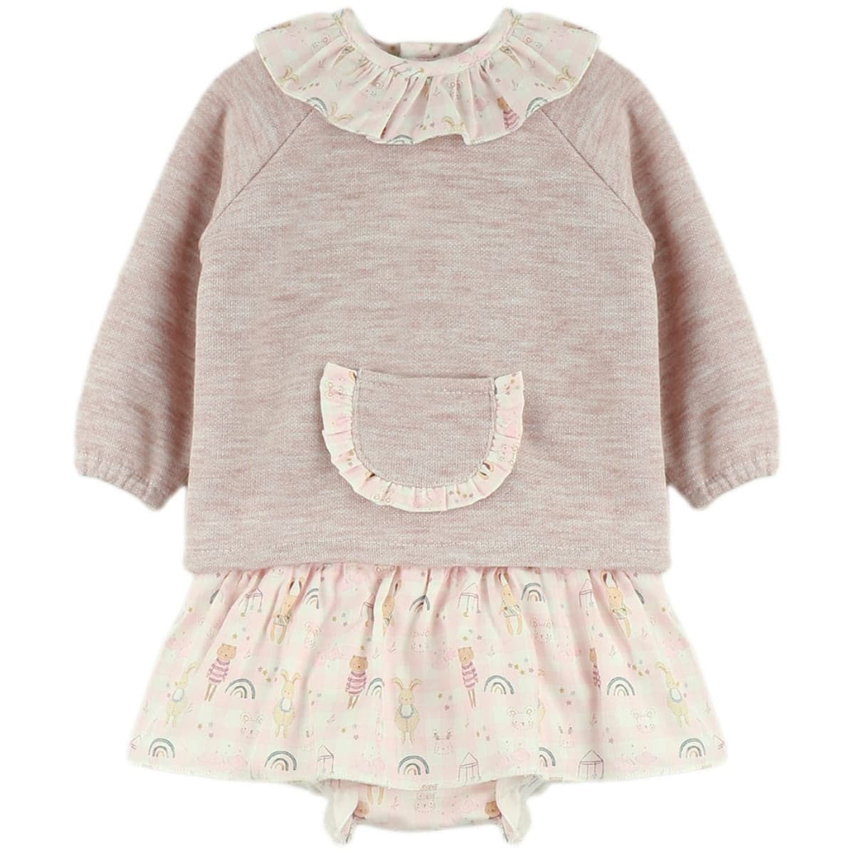 Pink Jumper & Frilly Bloomer Set