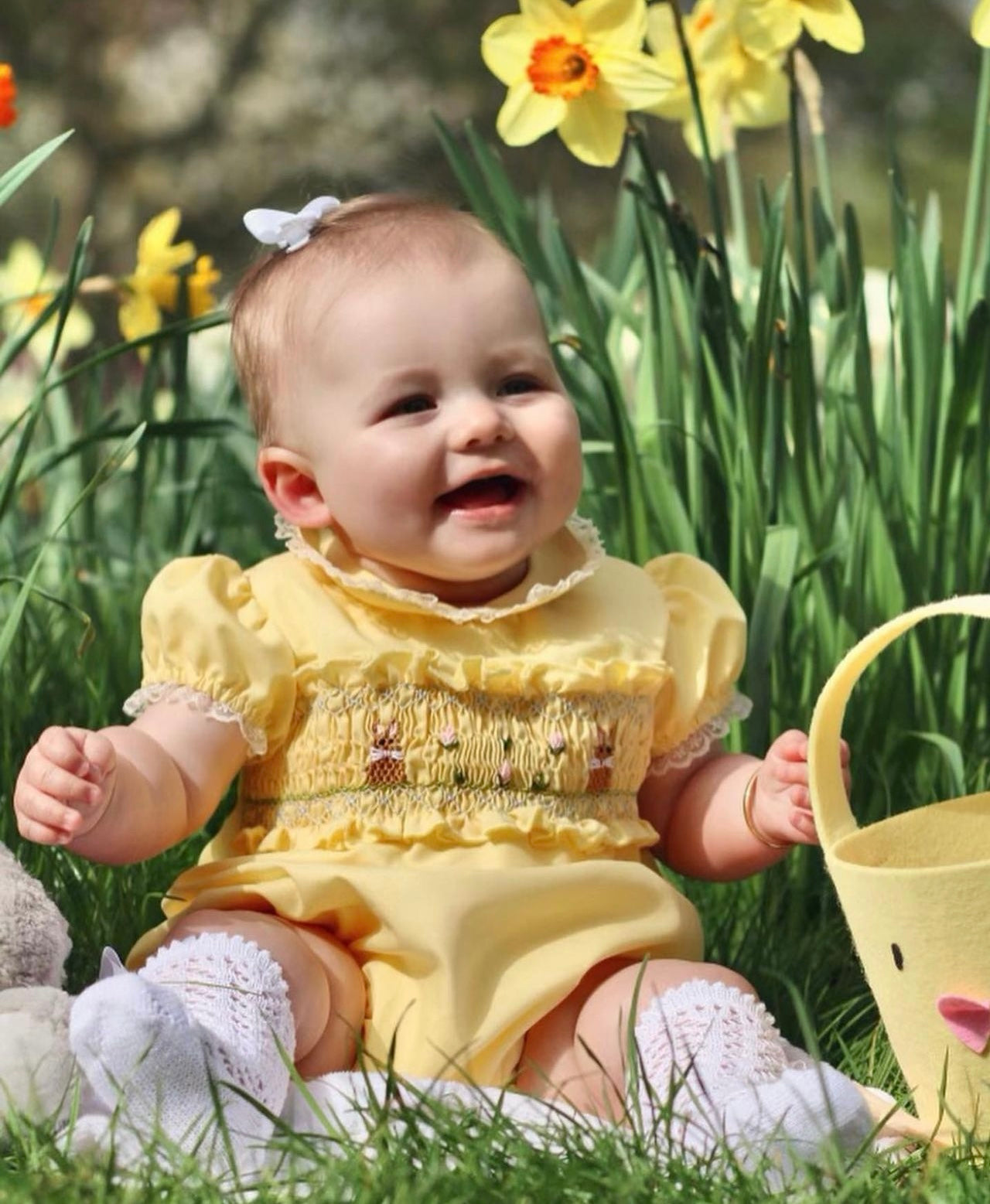 Sonata Easter bunny smocked romper