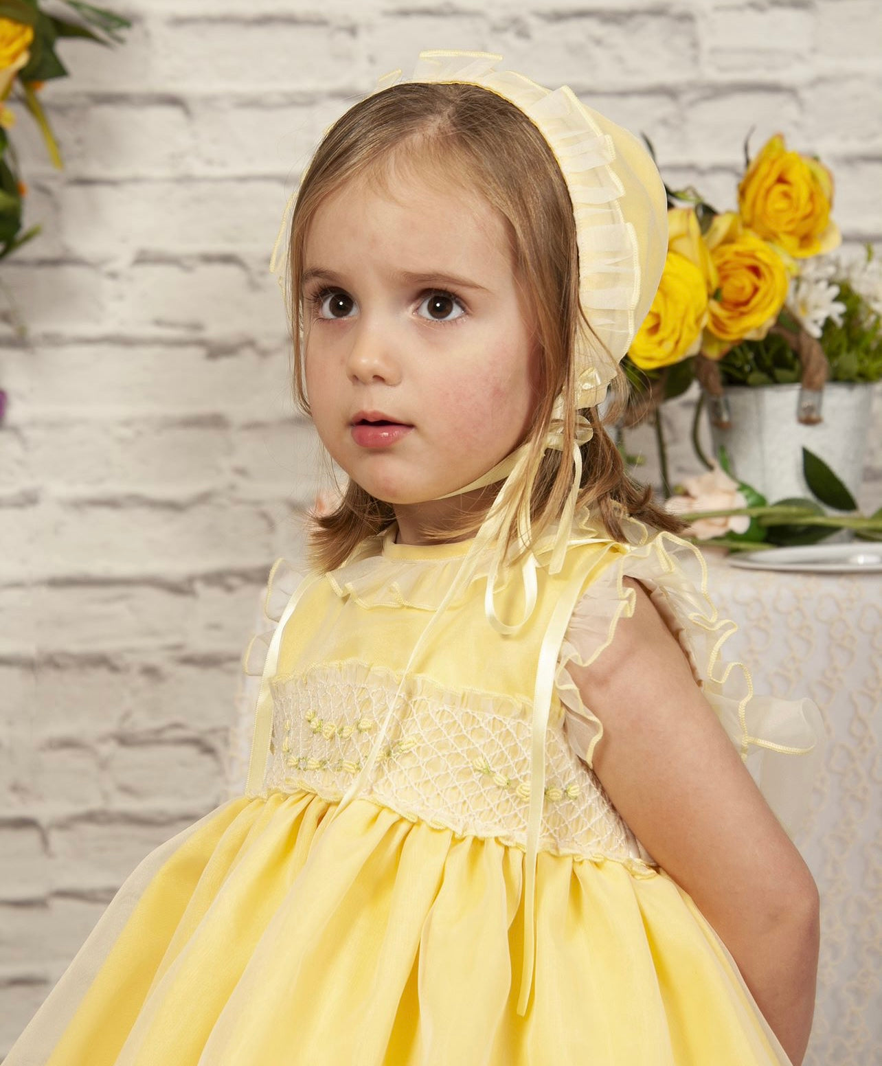 PC23-09 Lemon smocked dress