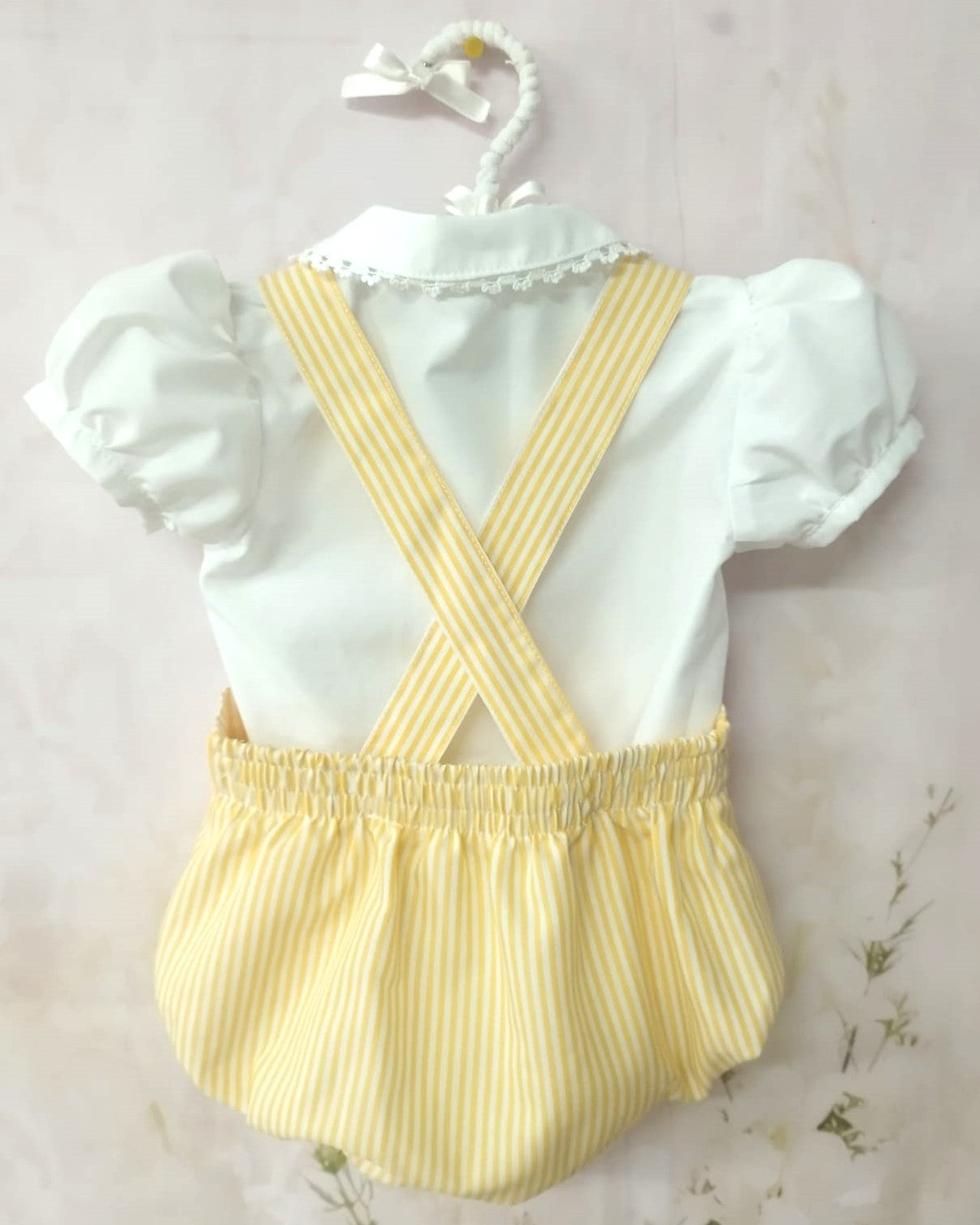 VE23-15 YELLOW STRIPE ROMPER SET
