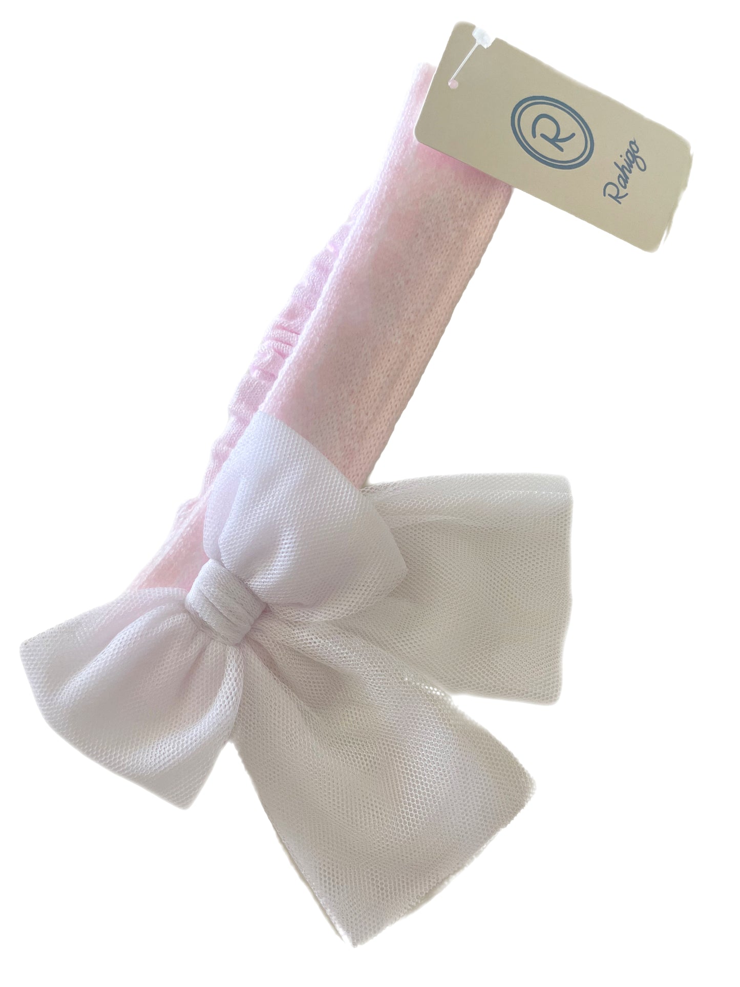 22264 HEADBAND PINK & WHITE
