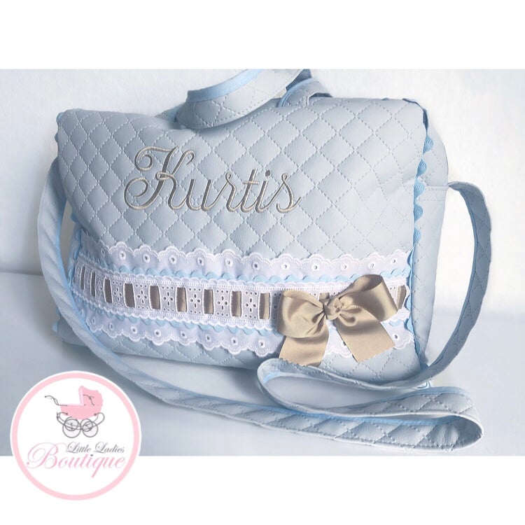 Personalized baby bags.