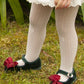 Velvet Green shoes with red bows