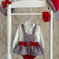 Houndstooth Romper, Blouse & Bonnet set
