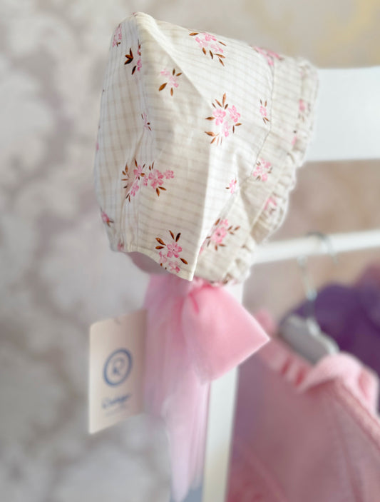 Pink Floral Bonnet