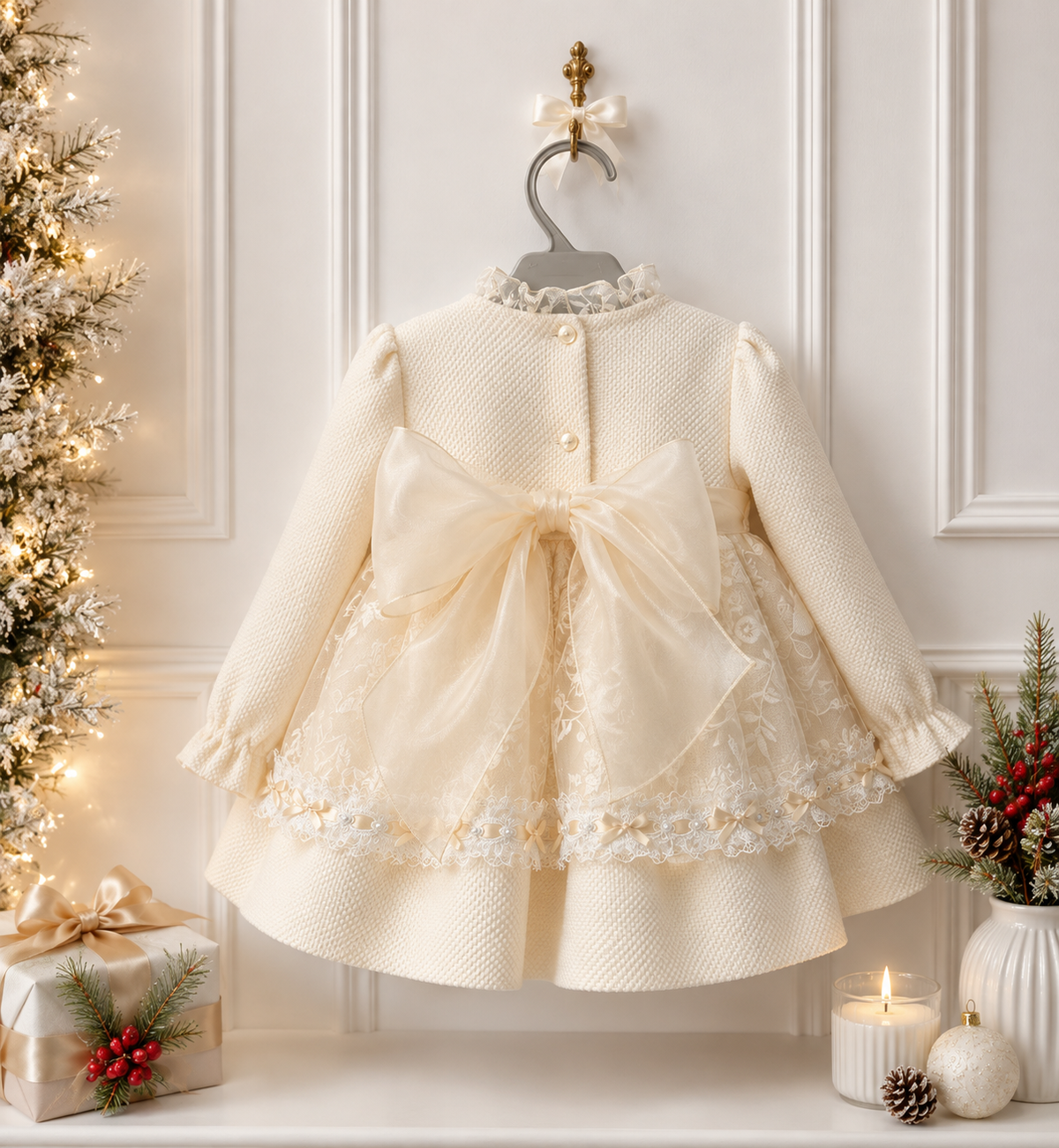 Sonata Cream Lace dress with headpiece