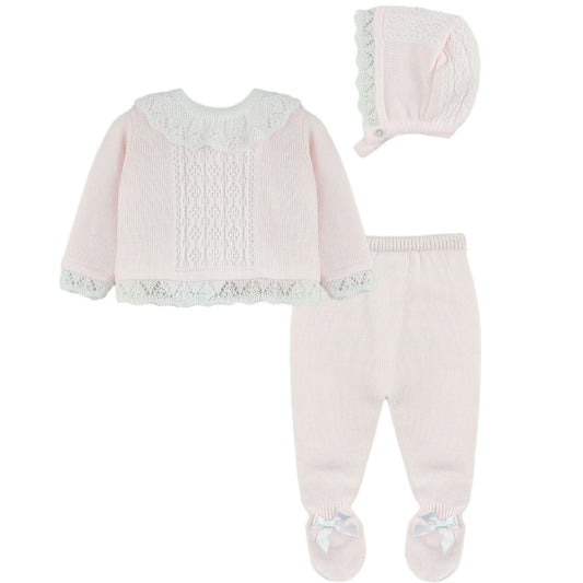 Baby Pink & White 3 Piece Set