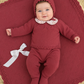 Burgundy knit 3 piece knitted set
