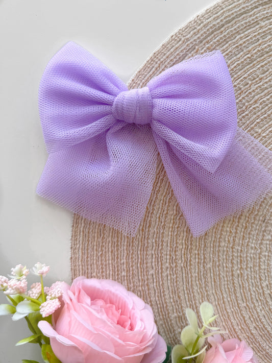 Lilac Tulle Hair Bow