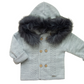 Knitted faux fur coat grey